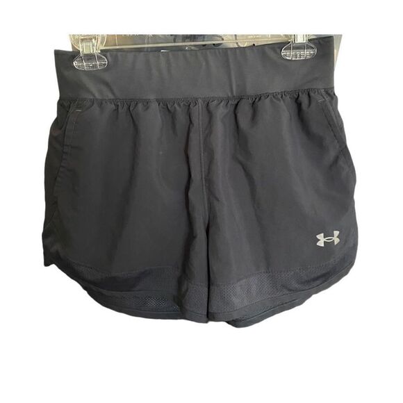 Under Armour, women’s gray mesh, wideband side pocket shorts, size S - Picture 1 of 7